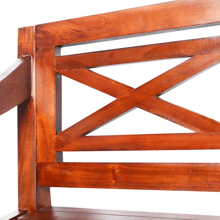 Banc Batavia 123 cm Bois d'acajou massif Marron foncé - 4