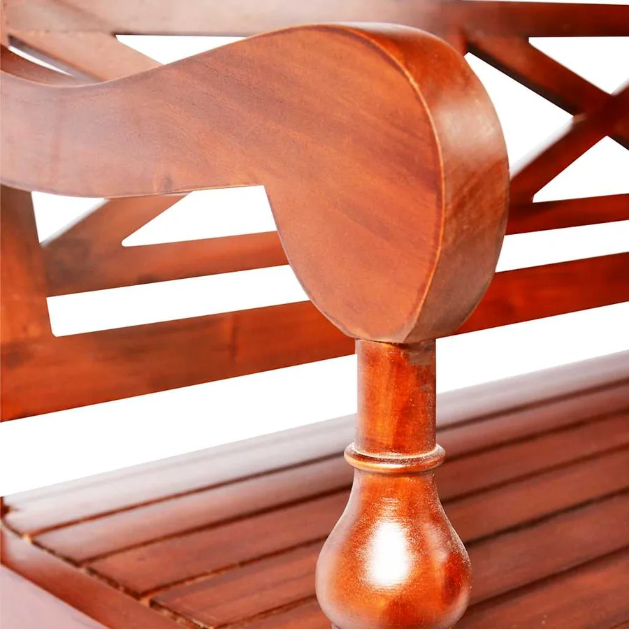 Banc Batavia 123 cm Bois d'acajou massif Marron foncé - 5