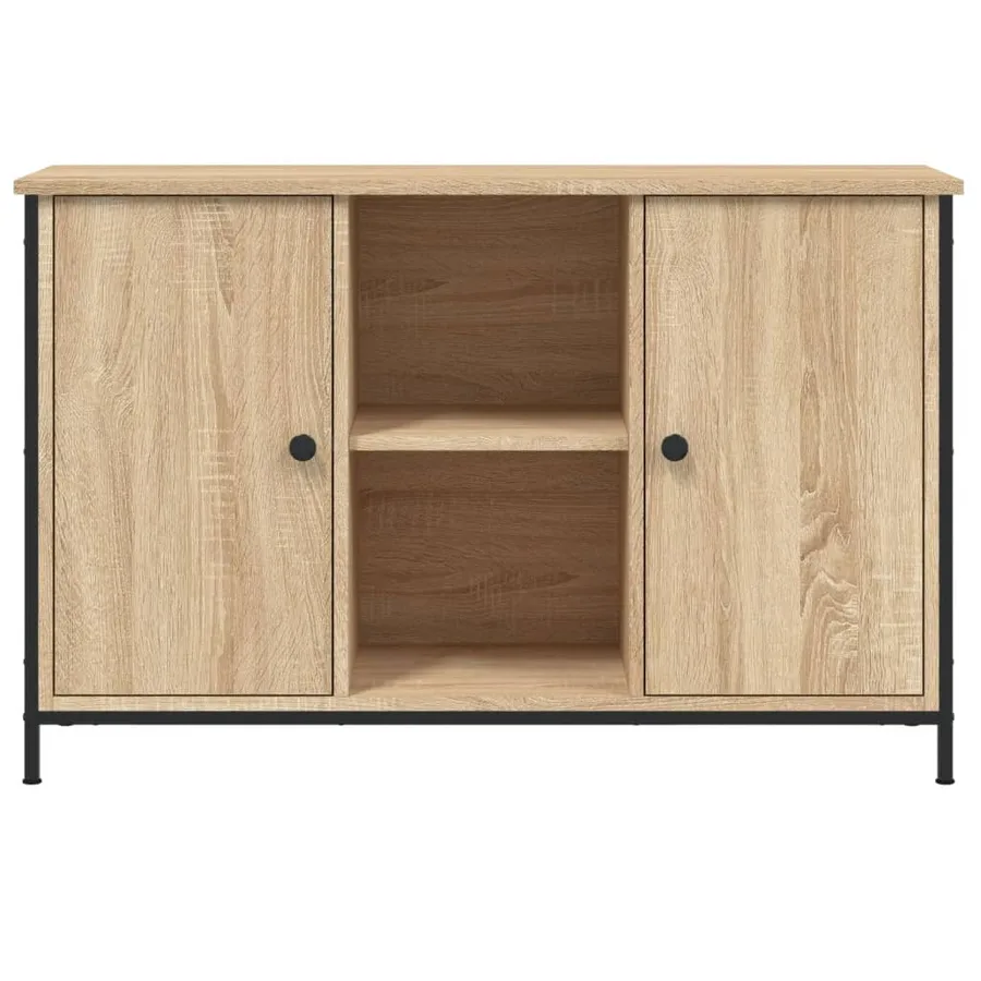 Meuble TV chêne sonoma 100x35x65 cm bois d'ingénierie - 5