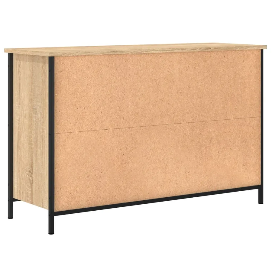 Meuble TV chêne sonoma 100x35x65 cm bois d'ingénierie - 8