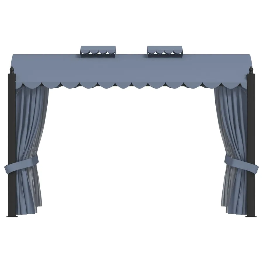 Tonnelle avec rideaux 3x4 m Anthracite Acier - 2