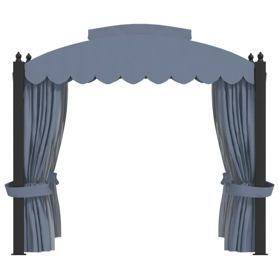 Tonnelle avec rideaux 3x4 m Anthracite Acier - 3