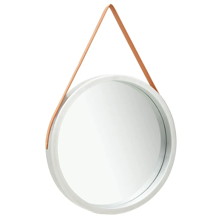 Miroir mural avec sangle 60 cm Argenté - 2