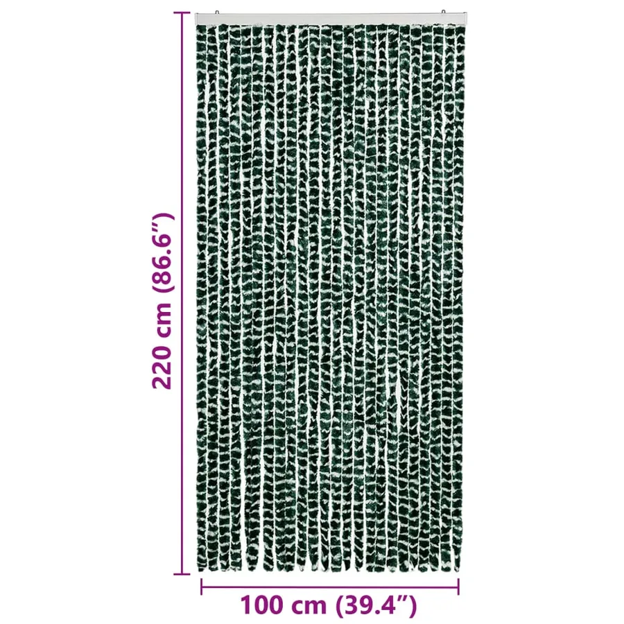 Moustiquaire Vert et blanc 100x220 cm Chenille - 7
