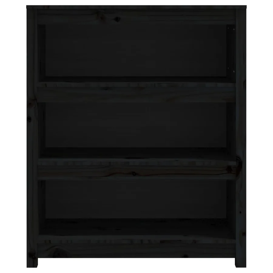Bibliothèque Noir 80x35x97 cm Bois de pin massif - 5