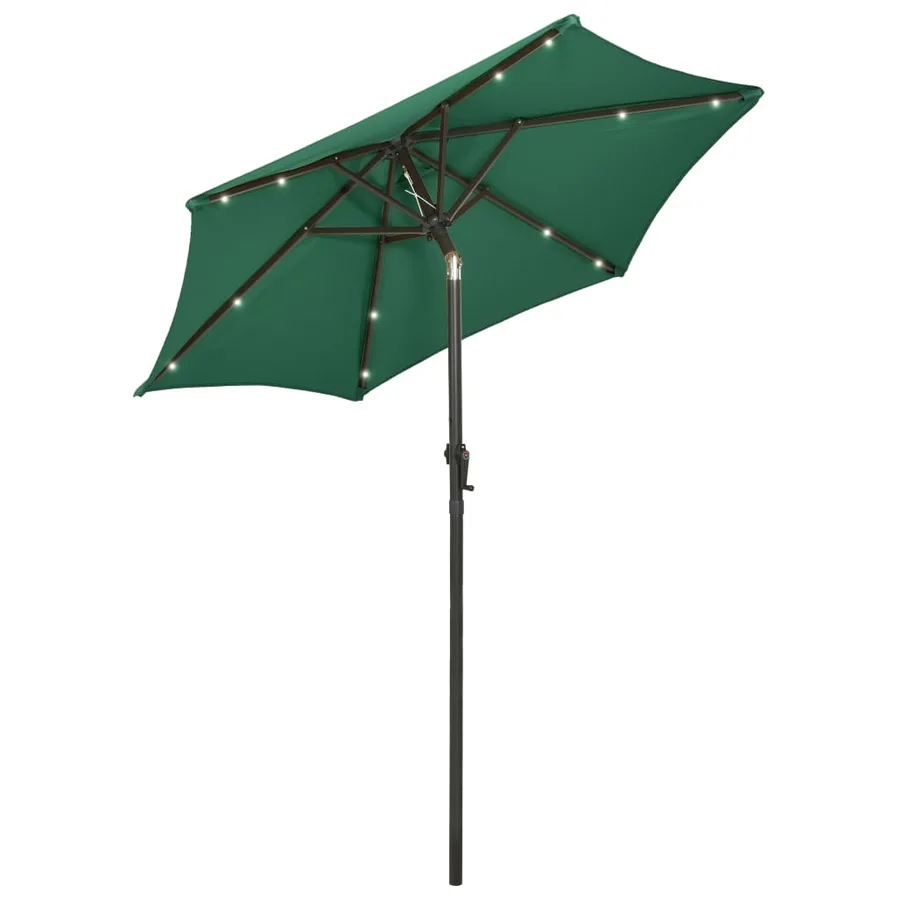 Parasol de jardin avec lumières LED vert 200x211 cm aluminium - 2