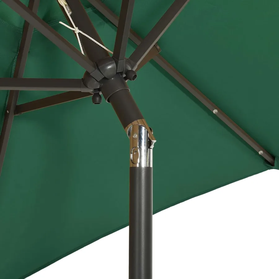Parasol de jardin avec lumières LED vert 200x211 cm aluminium - 6