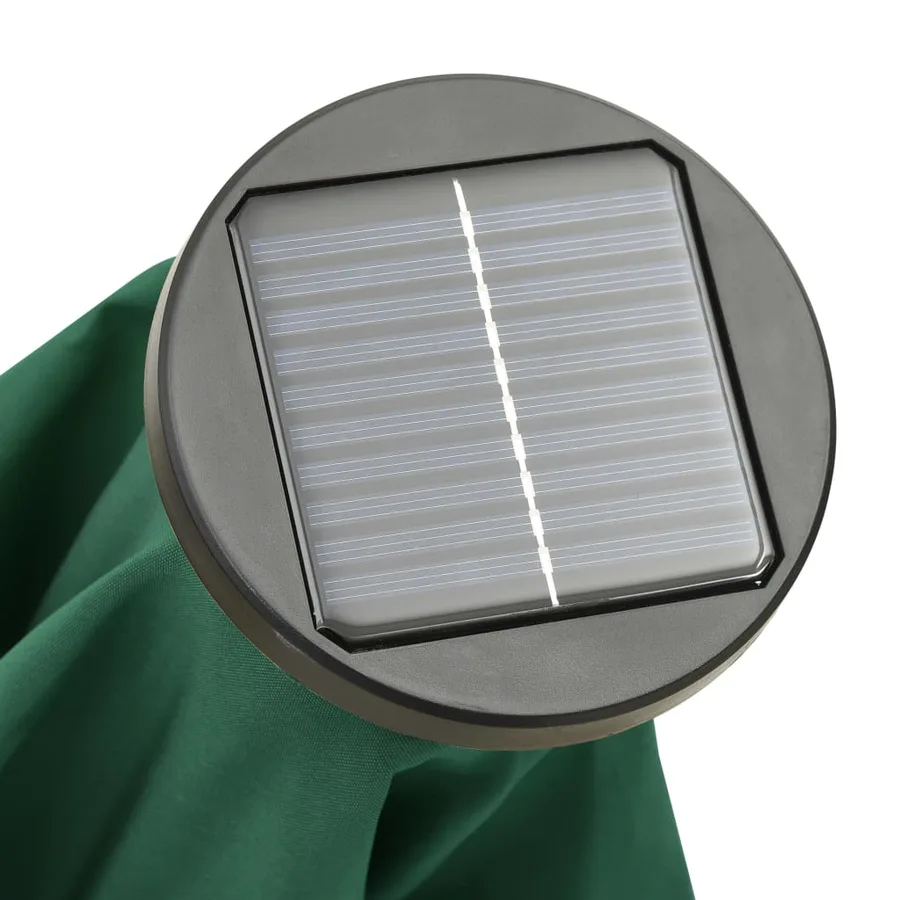 Parasol de jardin avec lumières LED vert 200x211 cm aluminium - 8