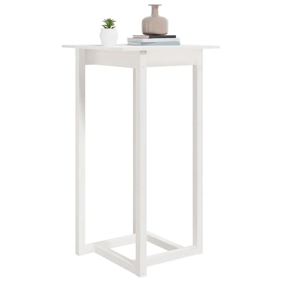Table de bar Blanc 60x60x110 cm Bois massif de pin - 5