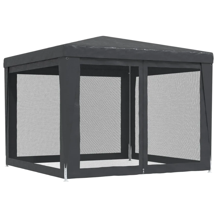 Tente de fête avec 4 parois latérales en maille Anthracite 3x3m - 5