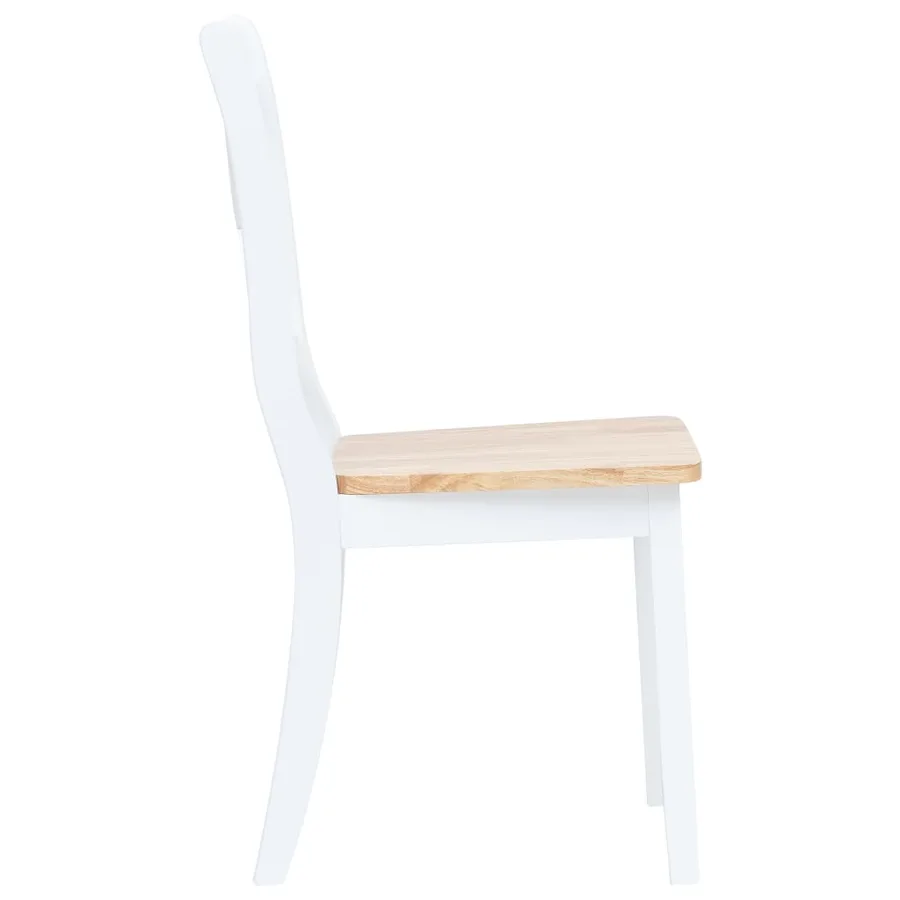 Ensemble de salle à manger 5 pcs Bois d'hévéa Blanc et marron - 4