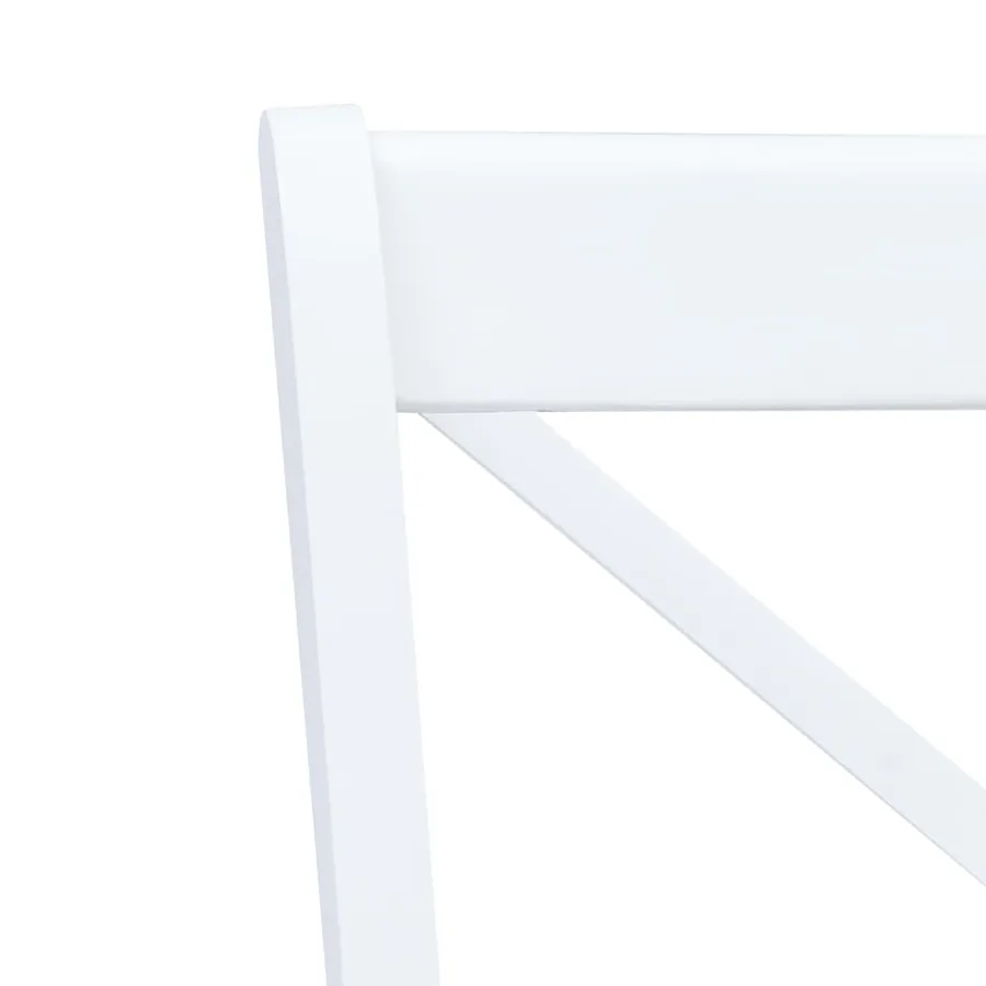 Ensemble de salle à manger 5 pcs Bois d'hévéa Blanc et marron - 6