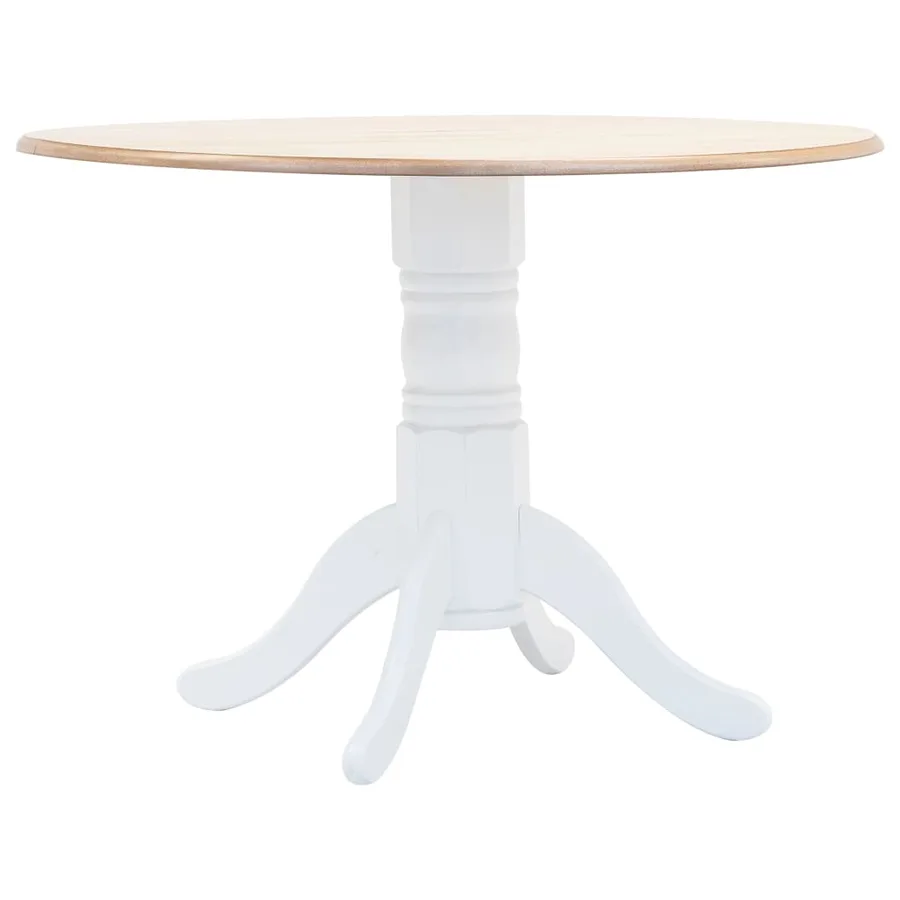Ensemble de salle à manger 5 pcs Bois d'hévéa Blanc et marron - 8
