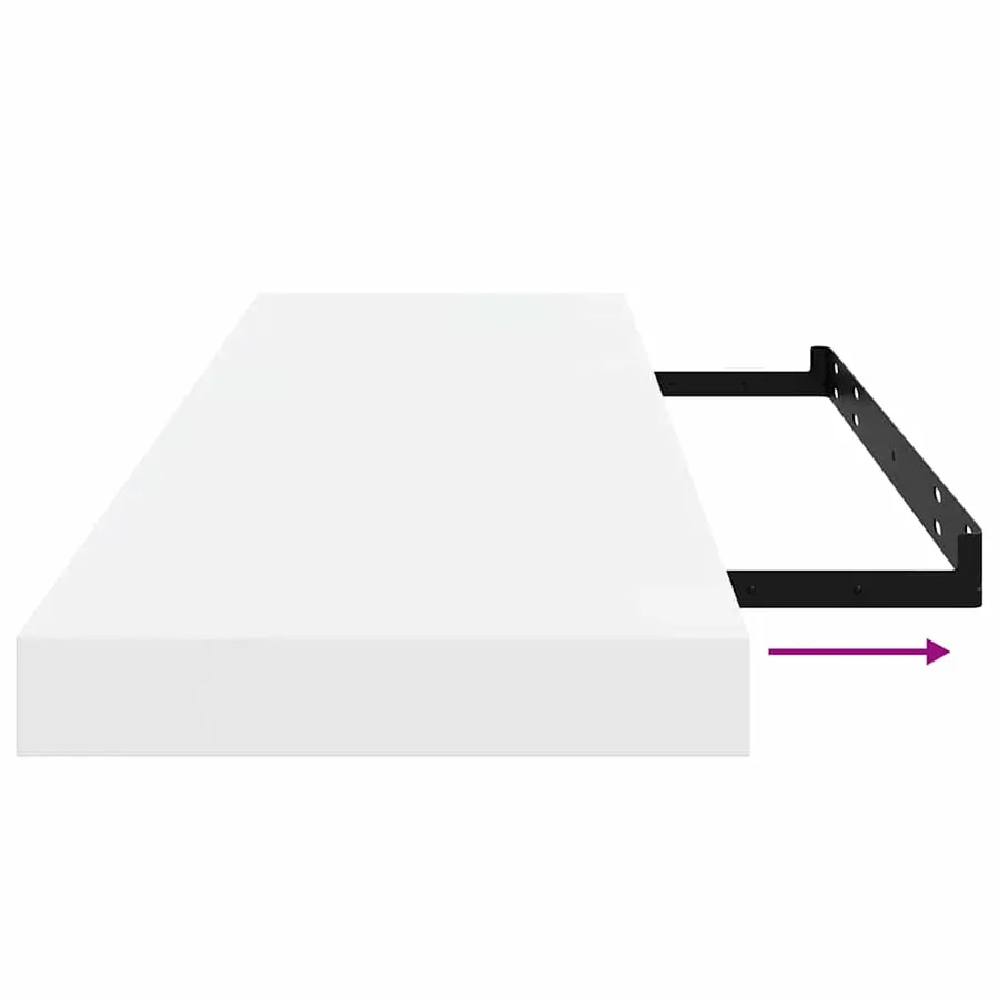 Étagère murale flottante 2 pcs Blanc brillant 80x23,5x3,8cm MDF - 10