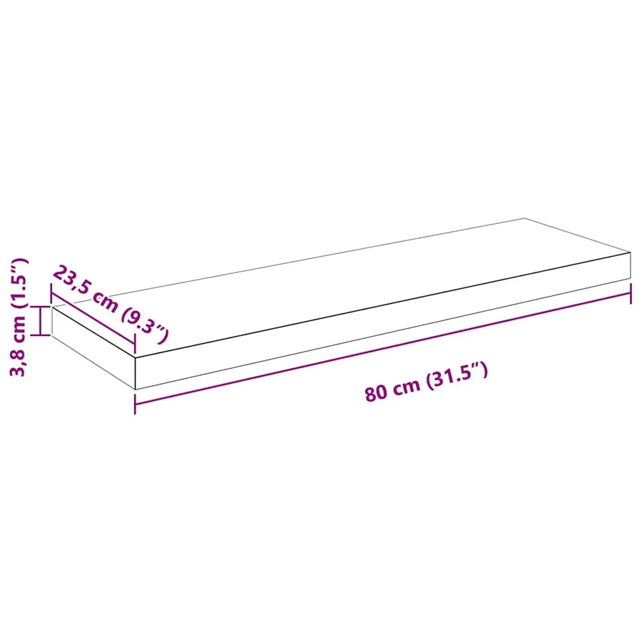 Étagère murale flottante 2 pcs Blanc brillant 80x23,5x3,8cm MDF - 14