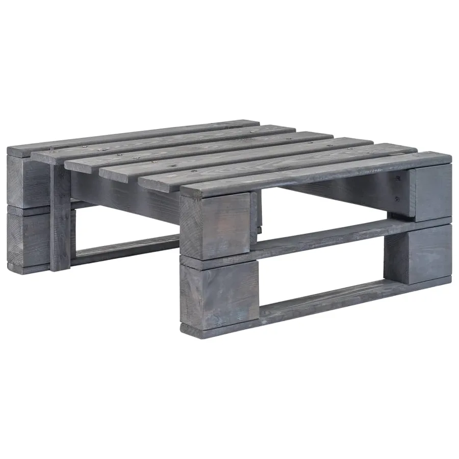 Pouf palette de jardin Bois de pin imprégné de gris - 2