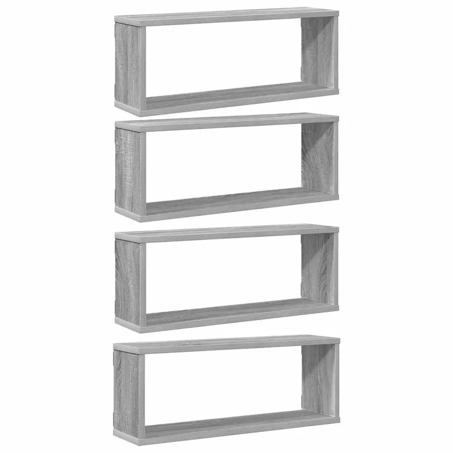 Étagères murales cube 4 pcs Sonoma gris 60x15x23 cm Bois - 2