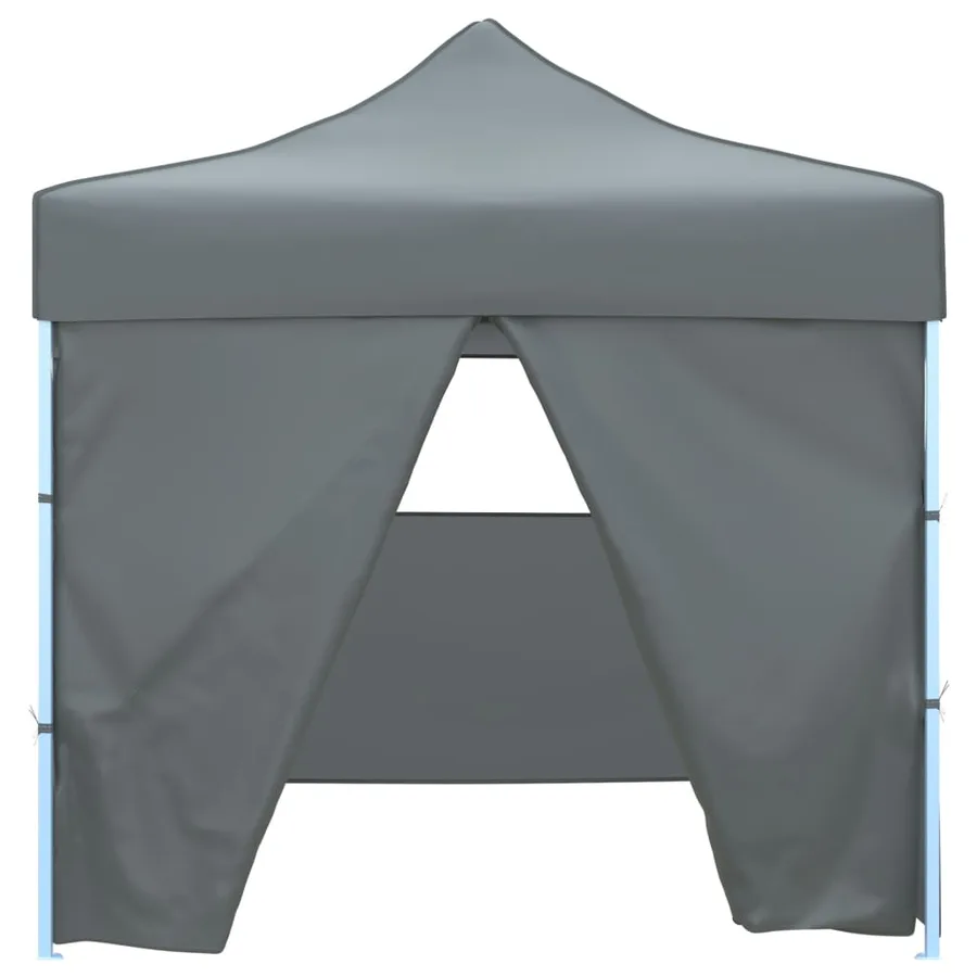 Tente de réception escamotable avec 4 parois 3x3 m Anthracite - 2