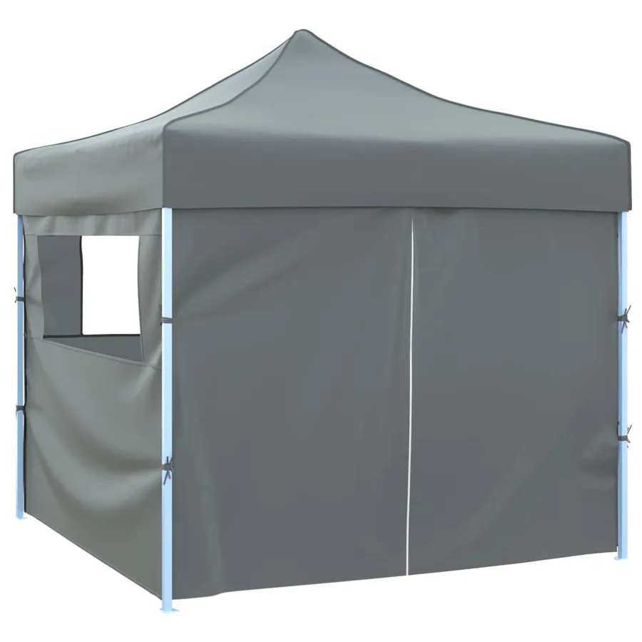 Tente de réception escamotable avec 4 parois 3x3 m Anthracite - 4