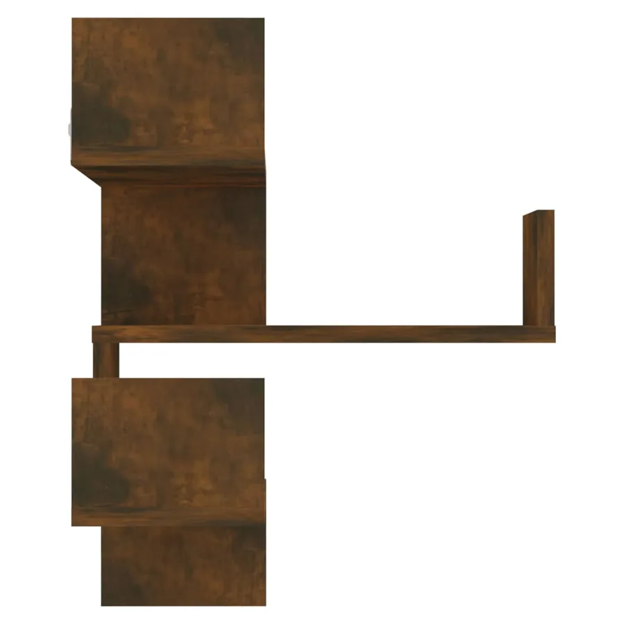 Étagère d'angle murale Chêne fumé 40x40x50 cm Bois d'ingénierie - 5