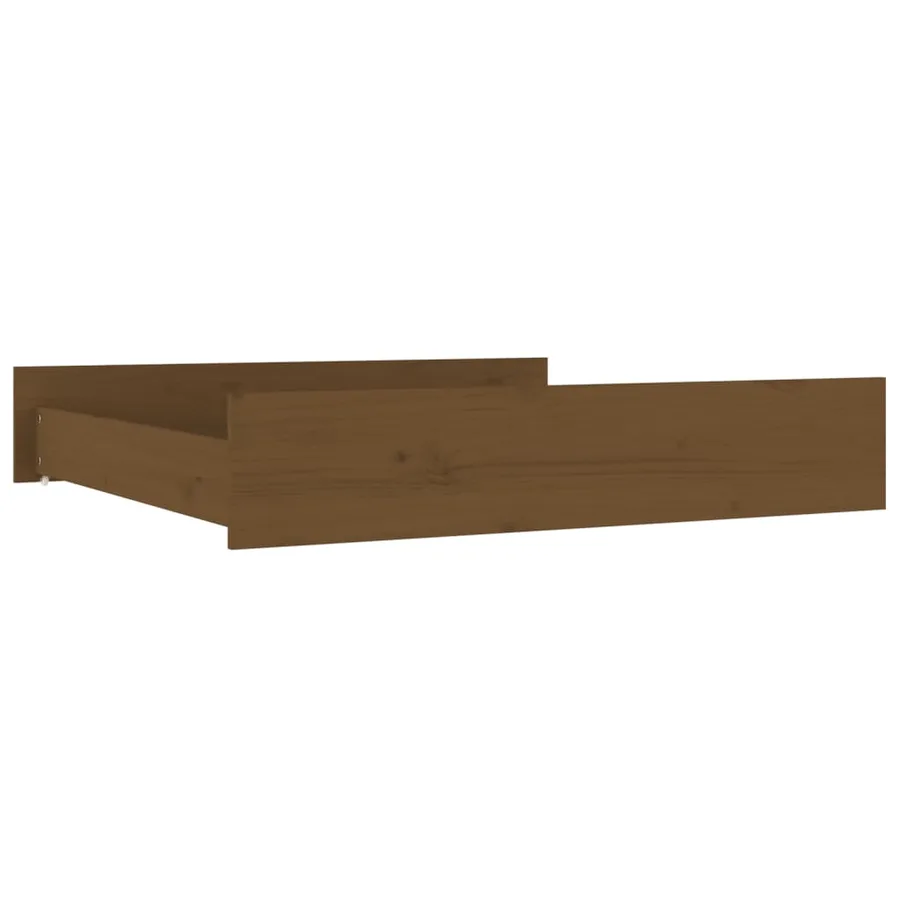 Tiroirs de lit 2 pcs Marron miel Bois de pin massif - 3