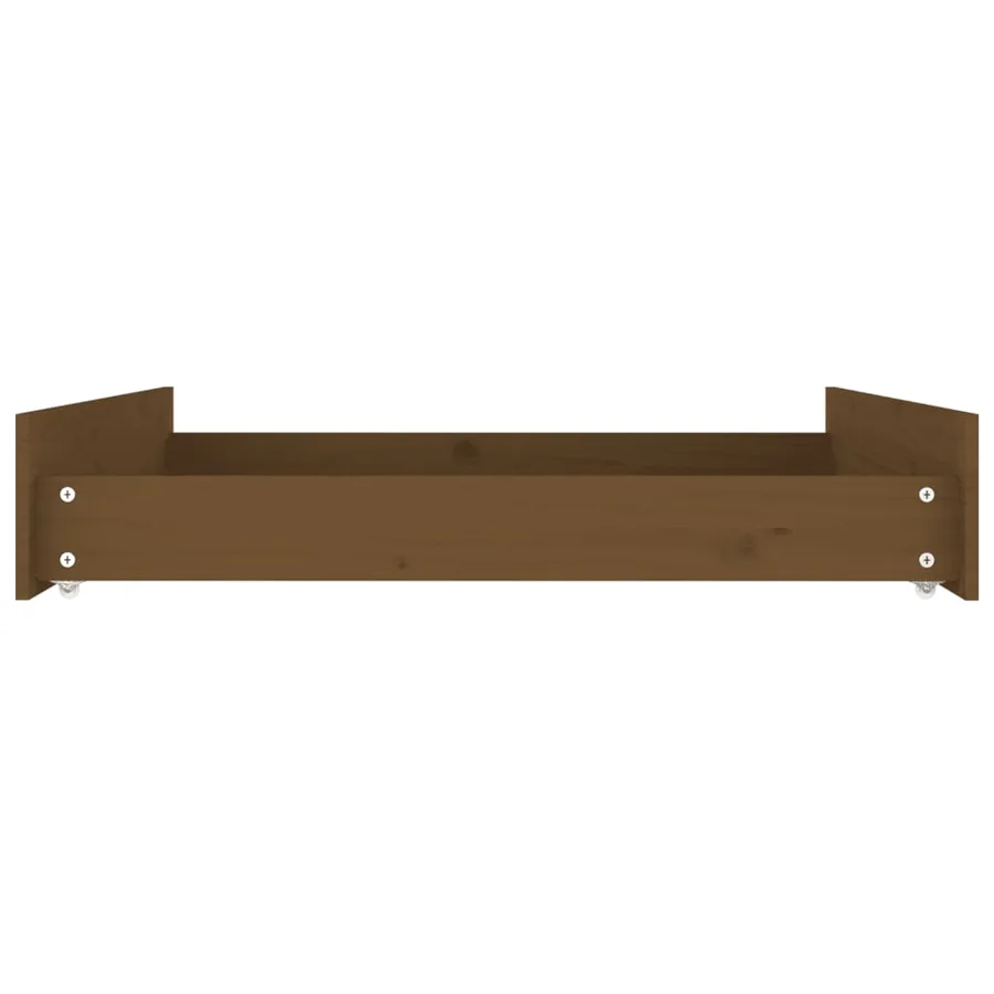 Tiroirs de lit 2 pcs Marron miel Bois de pin massif - 5