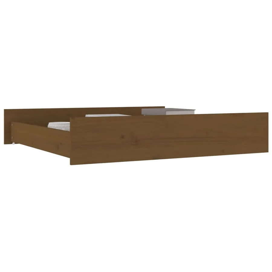 Tiroirs de lit 2 pcs Marron miel Bois de pin massif - 6