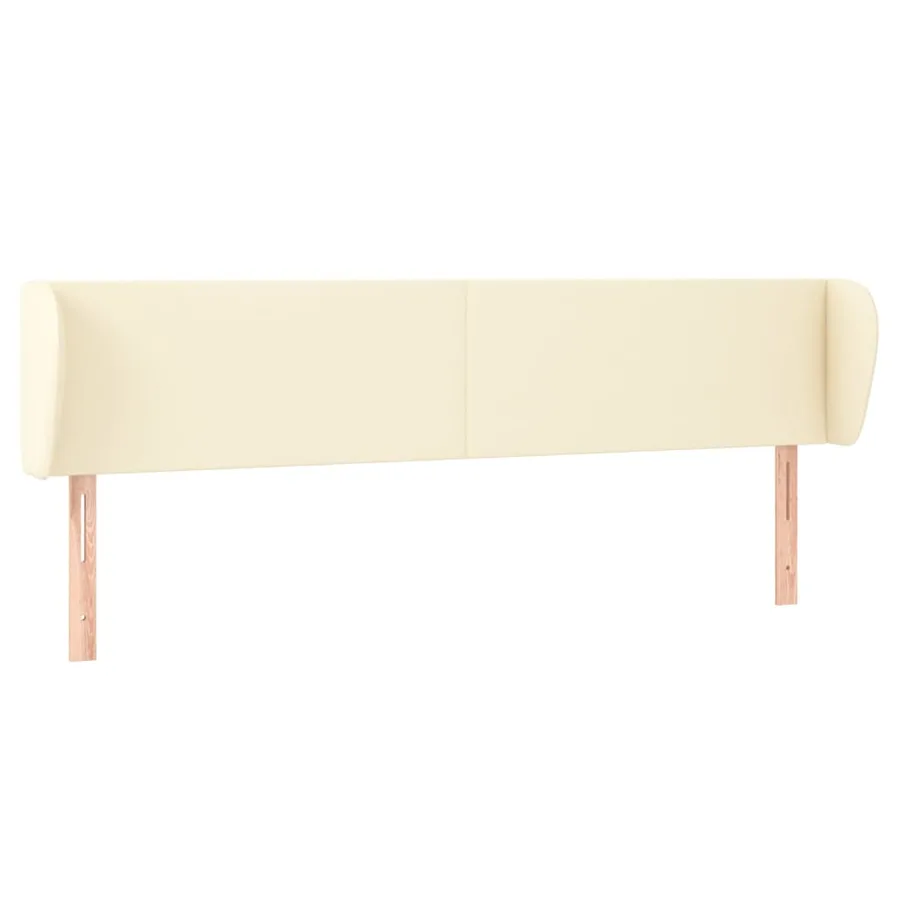 Tête de lit avec oreilles Crème 183x23x78/88 cm Similicuir - 2