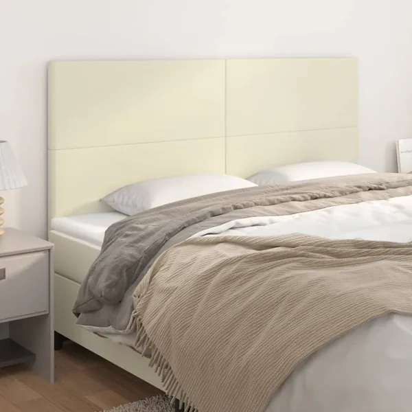 Tête de lit Crème 180x5x118/128 cm Similicuir