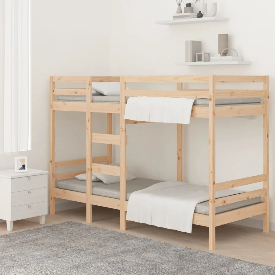 Lit superposé sans matelas 80x200 cm bois de pin massif - 3