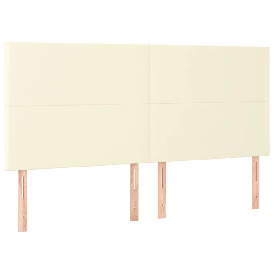 Tête de lit à LED Crème 180x5x118/128 cm Similicuir - 4