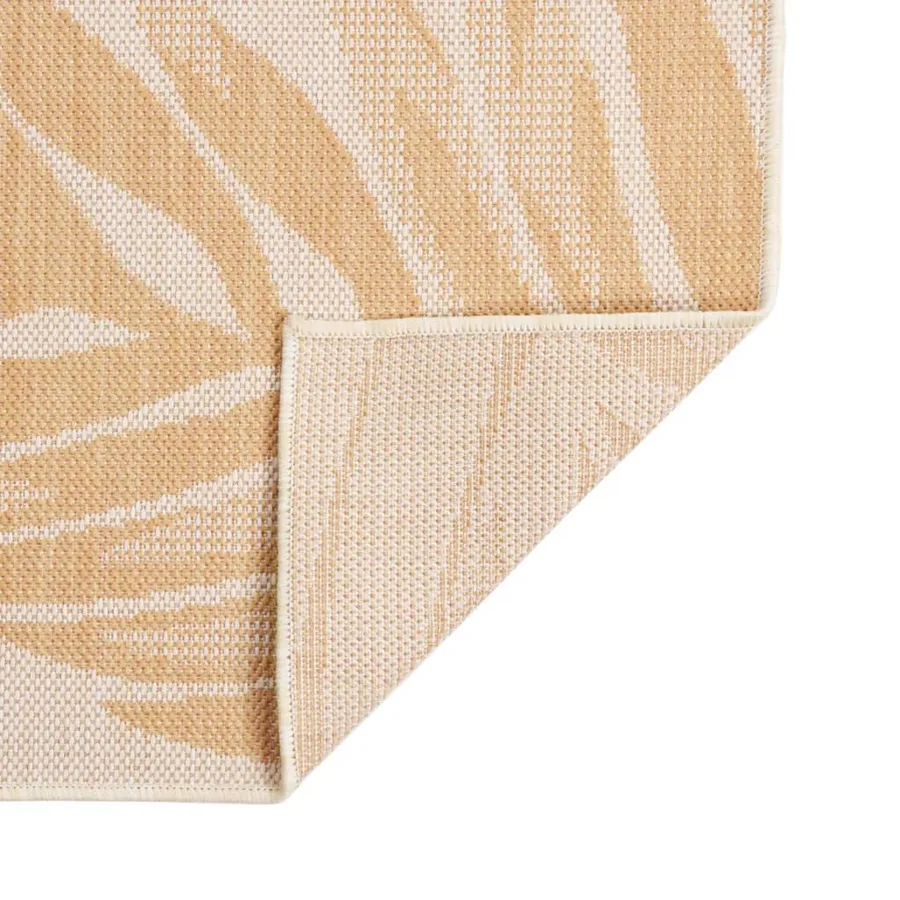 Tapis à tissage plat d'extérieur 140x200 cm Motif de feuille - 2