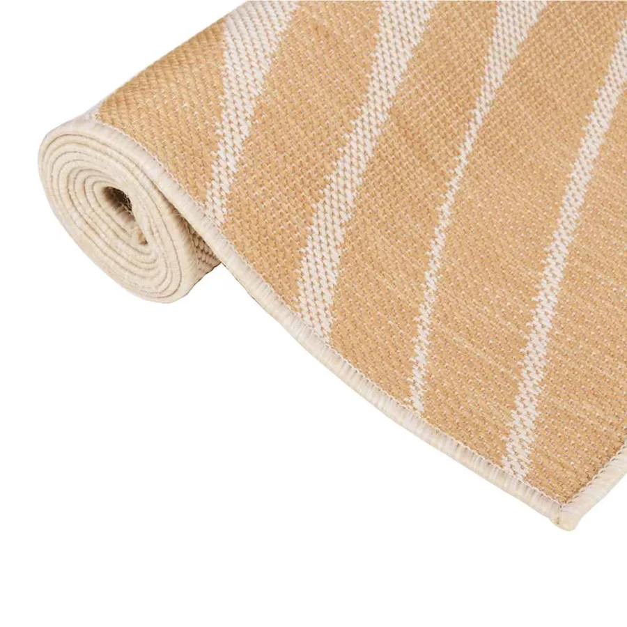 Tapis à tissage plat d'extérieur 140x200 cm Motif de feuille - 3