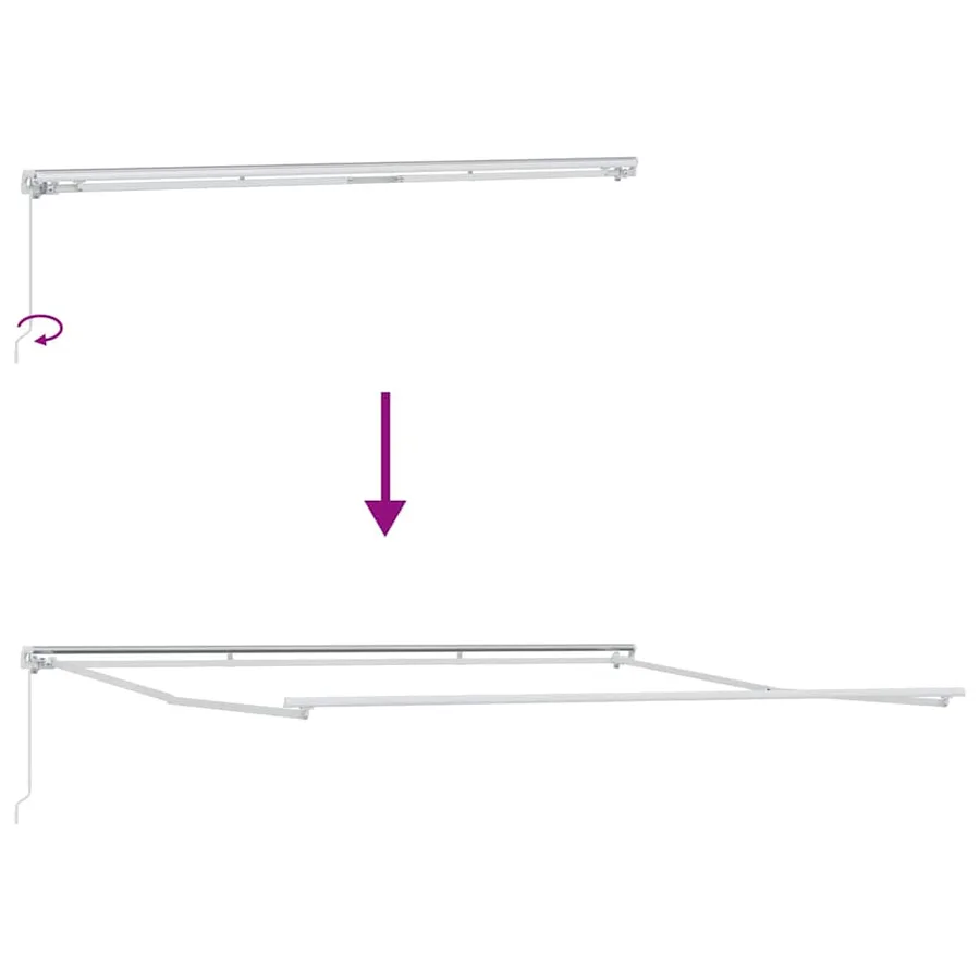 Cadre d'auvent Blanc 450 × 350 cm Aluminium - 9