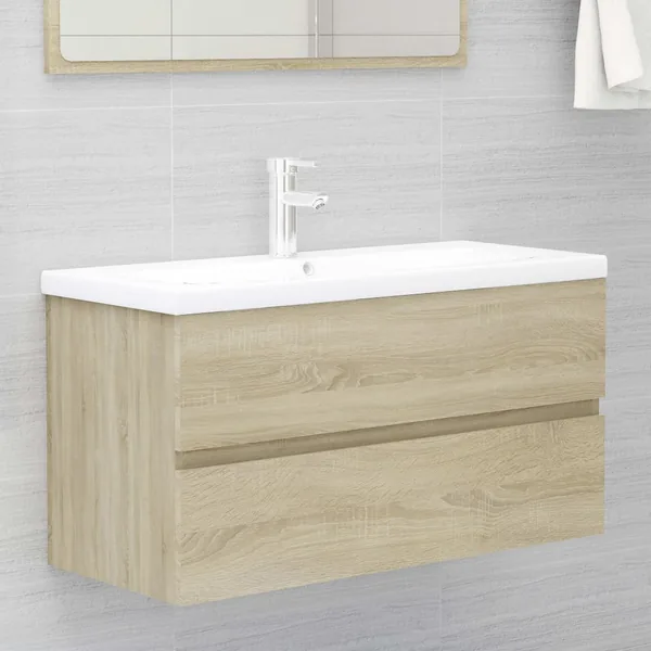 Armoire d'évier Chêne sonoma 90x38,5x45 cm Bois d'ingénierie