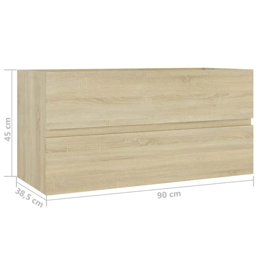 Armoire d'évier Chêne sonoma 90x38,5x45 cm Bois d'ingénierie - 7