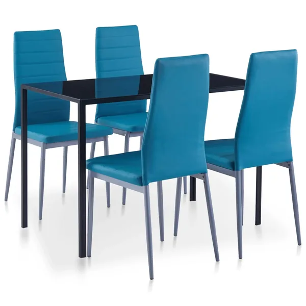 Ensemble de salle à manger 5 pcs Bleu