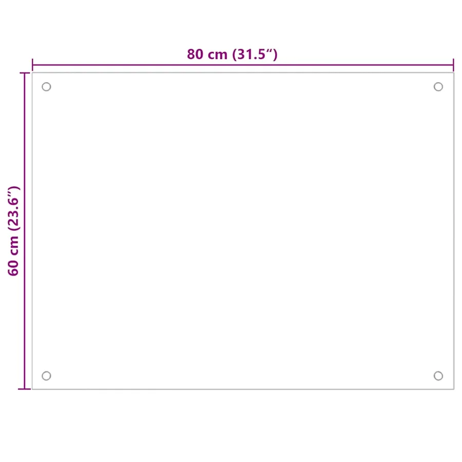 Dosseret de cuisine Transparent 80x60 cm Verre trempé - 10