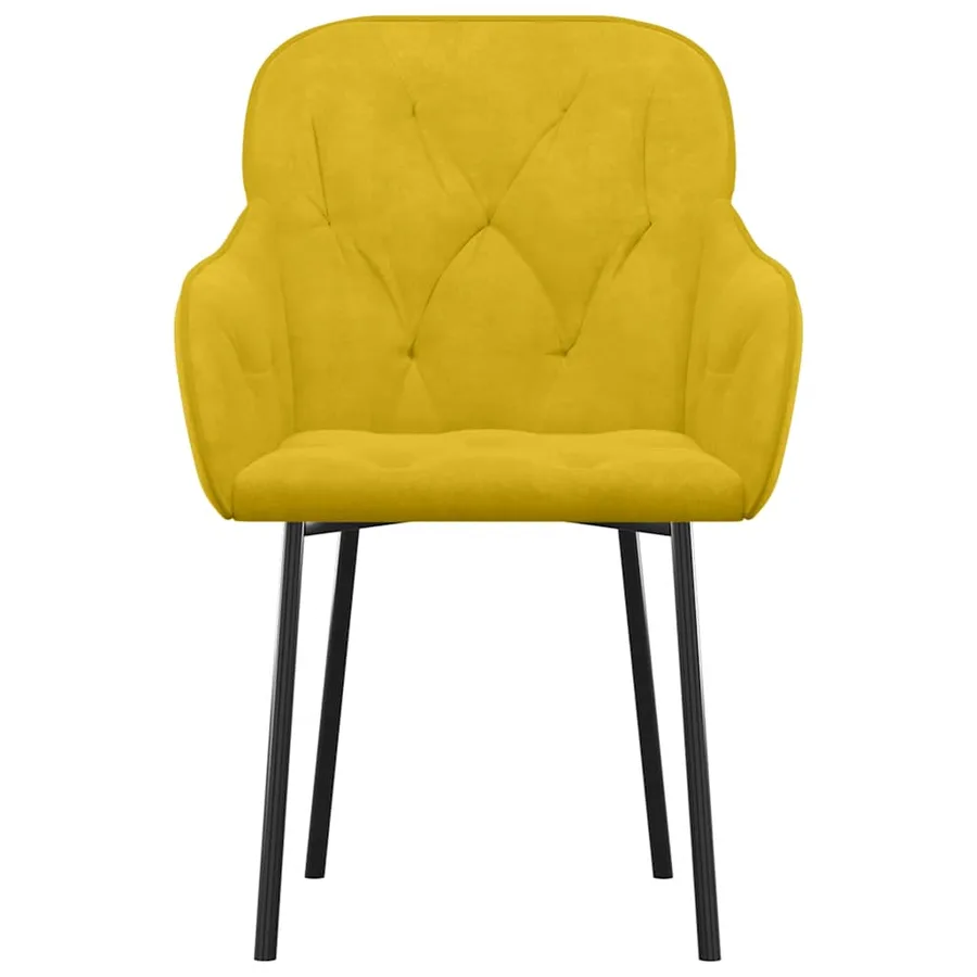 Chaises à manger lot de 2 Jaune Velours - 4
