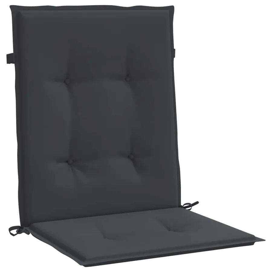 Coussins de chaise de jardin à dossier bas lot de 6 noir - 5