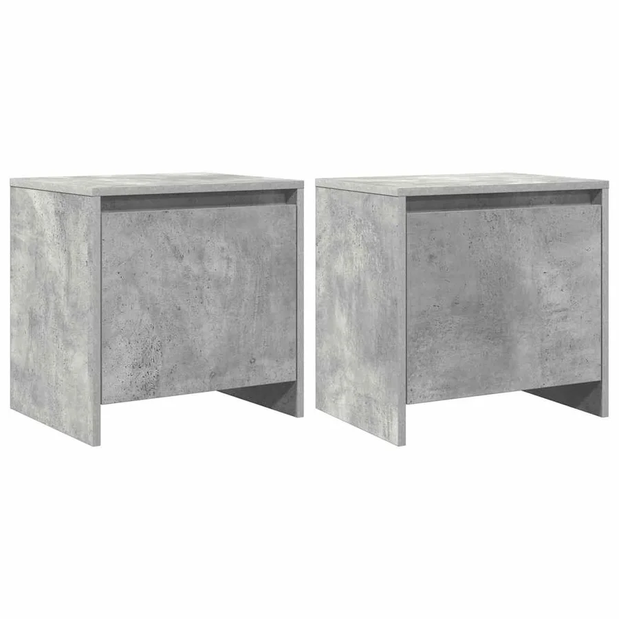 Tables de chevet 2pcs gris béton 45x34x44,5cm bois d’ingénierie - 2