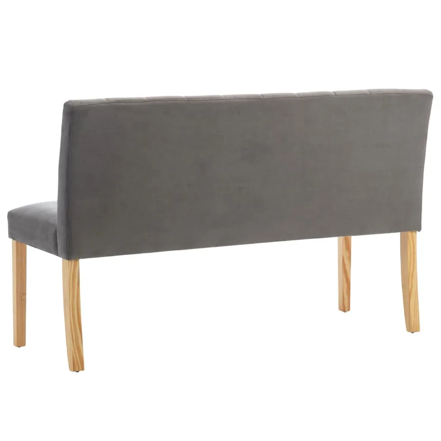 Banc 140 cm Gris Velours - 5