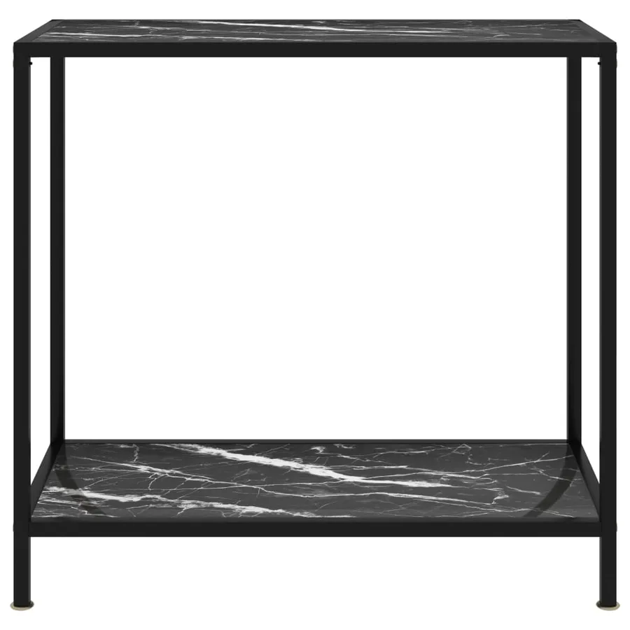Table console Noir 80x35x75 cm Verre trempé - 2