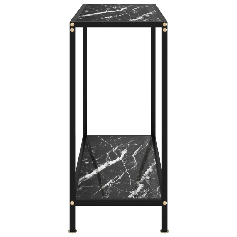 Table console Noir 80x35x75 cm Verre trempé - 3