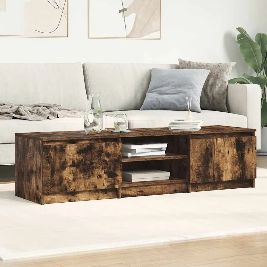 Meuble TV Chêne fumé 140x40x35,5 cm Bois d'ingénierie - 3