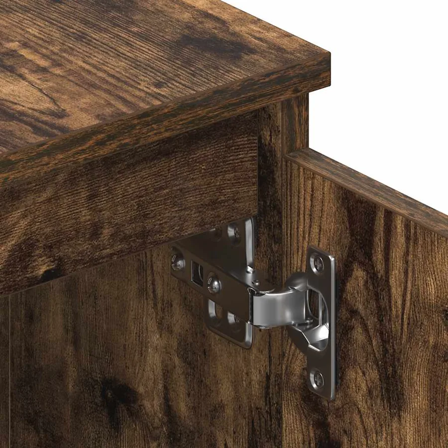 Meuble TV Chêne fumé 140x40x35,5 cm Bois d'ingénierie - 8