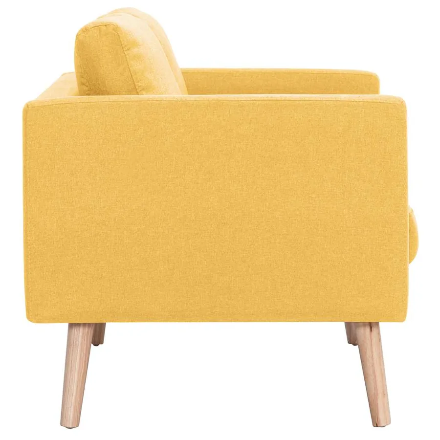 Canapé à 3 places Tissu Jaune - 5