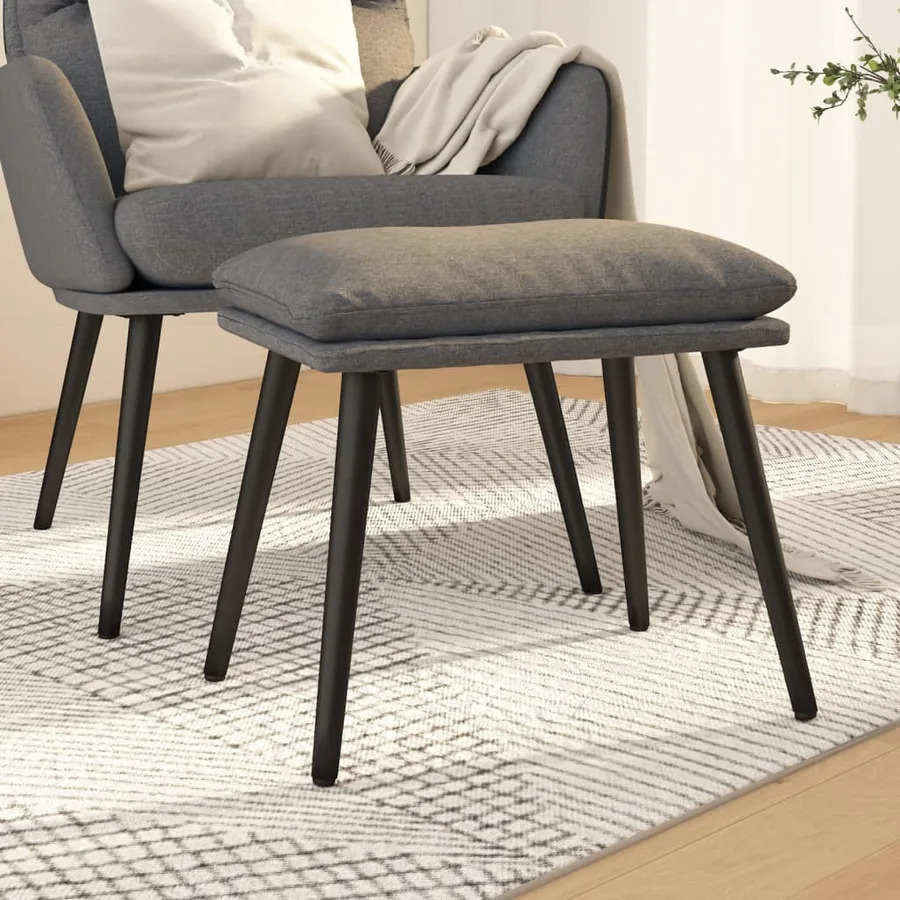 Repose-pied Gris clair 45x29,5x35 cm Tissu