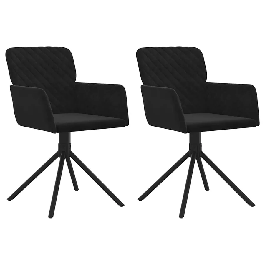 Chaises pivotantes à manger lot de 2 Noir Velours - 2