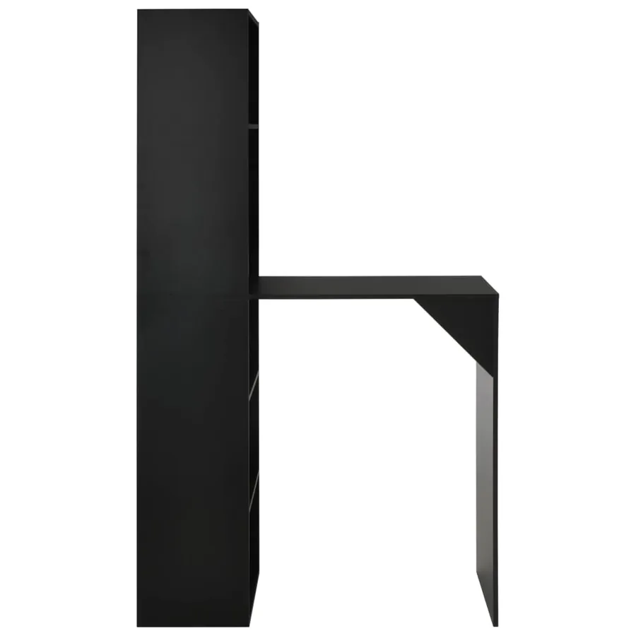 Table de bar avec armoire Noir 115x59x200 cm - 2